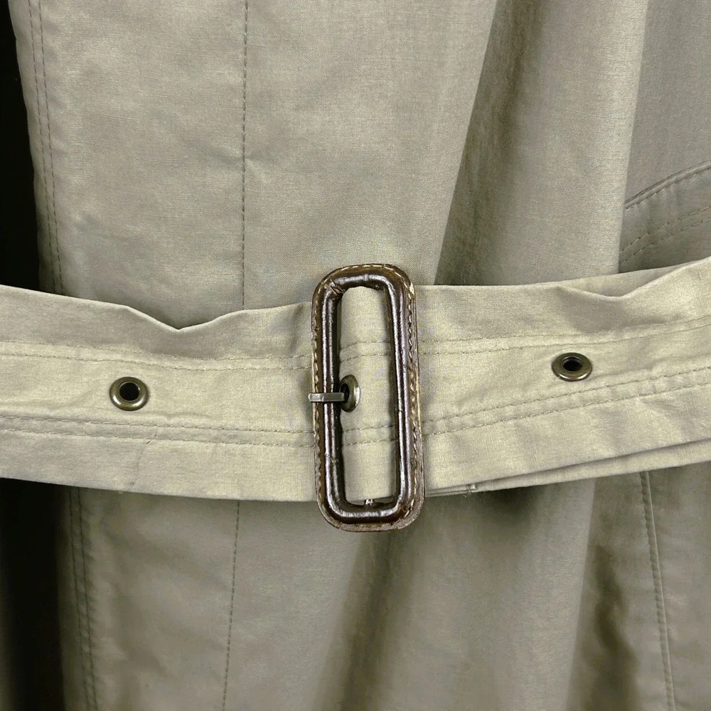 Bugatti Trench‎ Coat Mens 44L Beige Vintage Long Cotton Made in West Germany - Picture 7 of 16